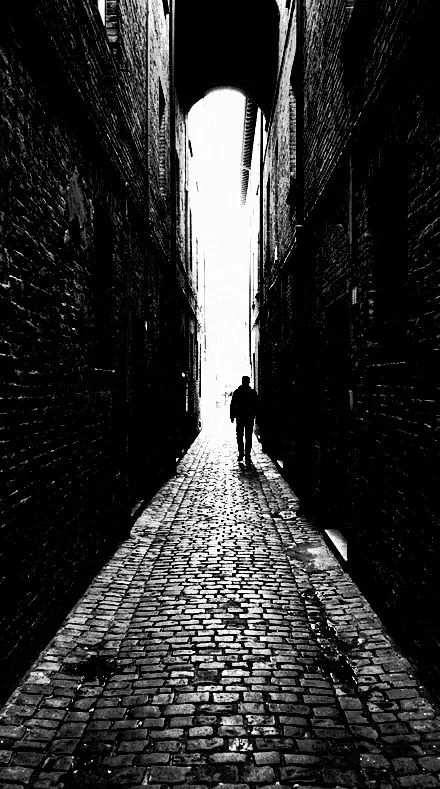 Stencil Cut applied to The alley as a stencil