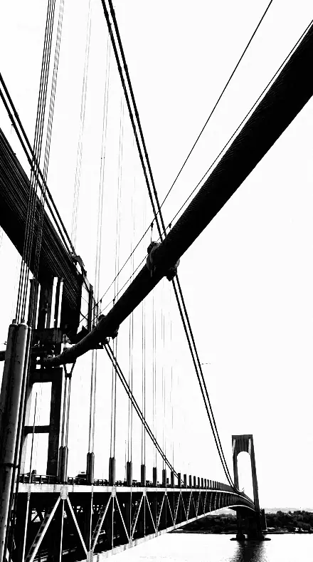 Woodcut Proof applied to Cables, sky, black on paper