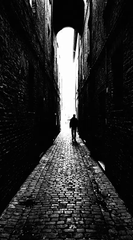 Silhouette Cut applied to The alley as a stencil