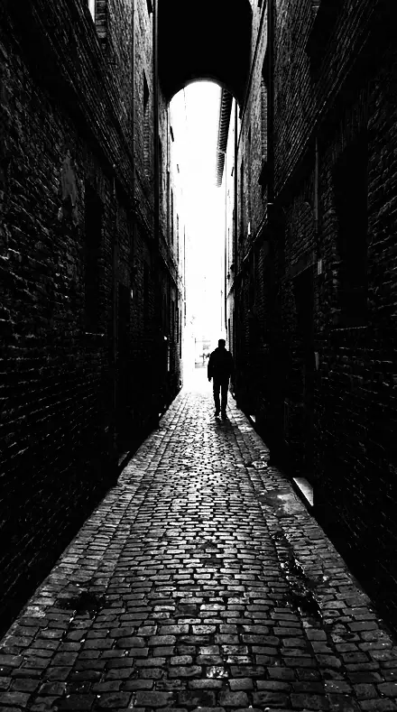 Contrast Wedge applied to The alley as a stencil
