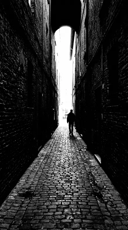 Graphic Cut applied to The alley as a stencil